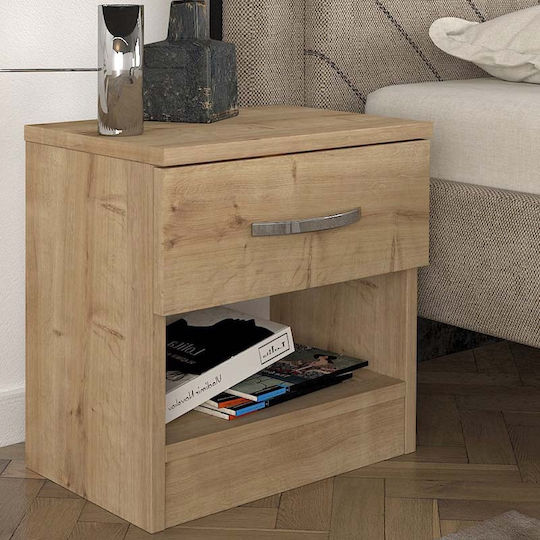 Κομοδίνο Lube Ξύλινο Oak 40x28.2x40cm