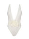 SugarFree Badeanzug mit Verstärkung & Offenem Rücken Blumen Weiß