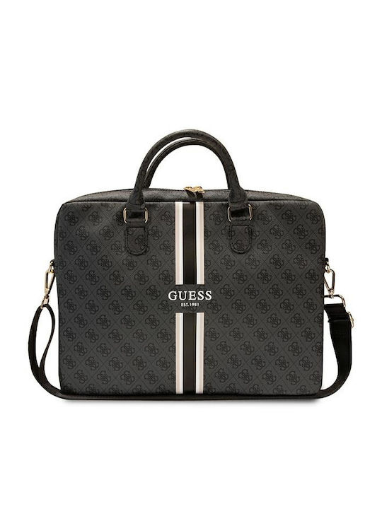 Guess 4G Printed Stripes Чанта за Рамо / Ръчна за лаптоп 16" в Черен цвят