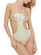 One-Piece Swimsuit with Cutouts Gold