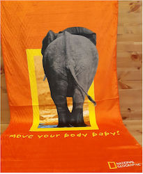 National Geographic Ελέφαντας Πετσέτα Θαλάσσης Πορτοκαλί 160x90εκ.
