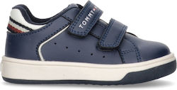 Tommy Hilfiger Kids Sneakers for Boys with Hoop & Loop Closure Navy Blue