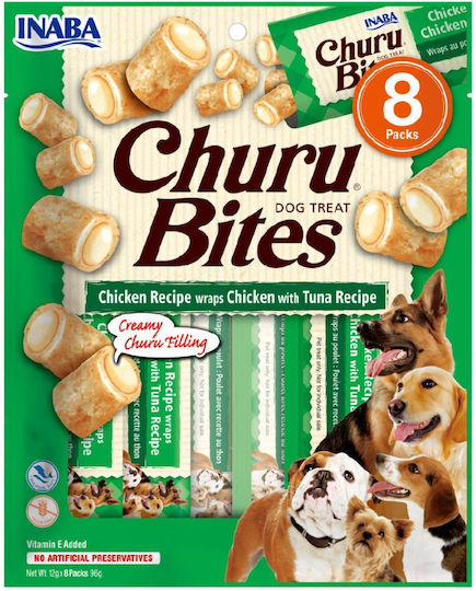 Inaba Churu treats Dog Treat Grain & Gluten Free with Chicken and Ton 96gr 8pcs
