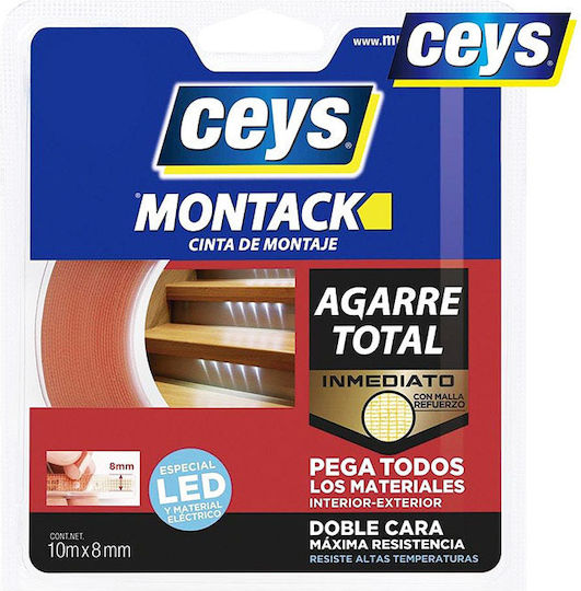 Ceys Αυτοκόλλητη Ταινία Διπλής Όψης 10mx8mm
