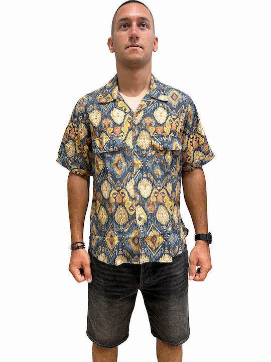 Κοντομάνικο Πουκάμισο σε Κανονική Γραμμή Navy Μπλε