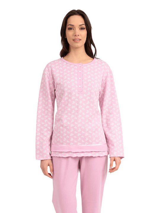 Lydia Creations De iarnă Set Pijamale pentru Femei Roz