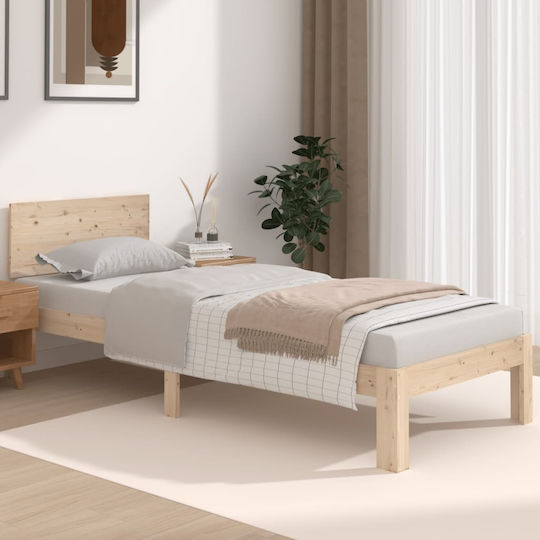 Ein Einzelbett Aus Holz Braune mit Lattenrost für Matratze 75x190cm