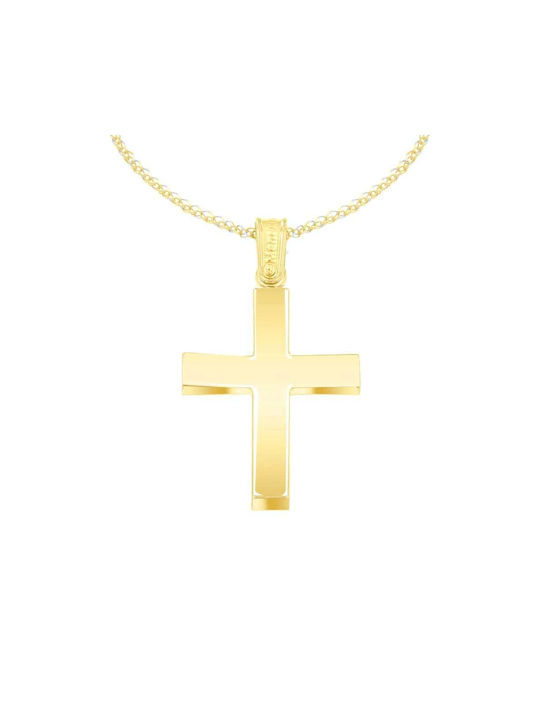 Eforo Men's Gold Cross 14K