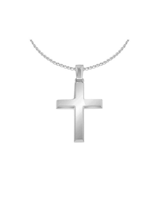 Eforo Men's White Gold Cross 14K