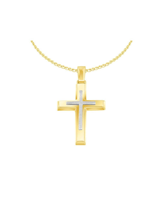 Eforo Men's Gold Cross 14K