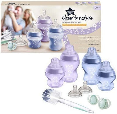 Tommee Tippee Plastic Bottle Set Closer to Nature Newborn Starter Set Anti-Colic with Silicone Nipple for 0+, 0+ m, months 260ml 9pcs