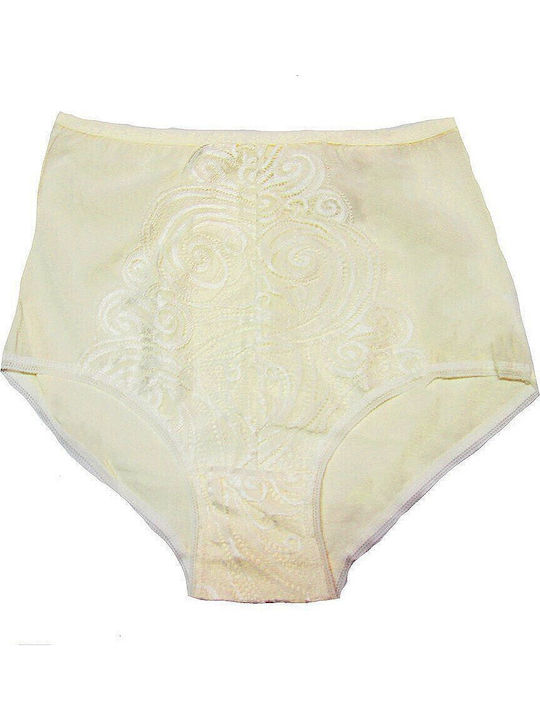 High-waisted Women's Slip with Lace Ecru