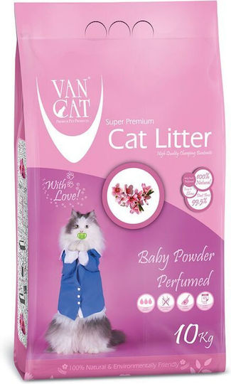 Van Cat Super Premium Άμμος Γάτας Μπετονίτης Ψιλόκοκκη με Άρωμα Baby Powder 15kg