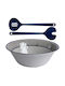 Marine Business Melamine Salad Bowl with Salad Spoons White 27.5x27.5cm 3pcs