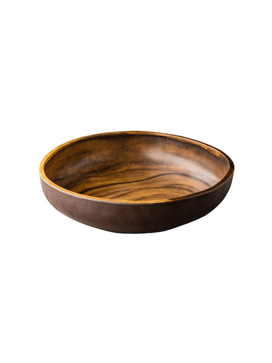 City Home Melamine Salad Bowl Brown 37x37x9cm