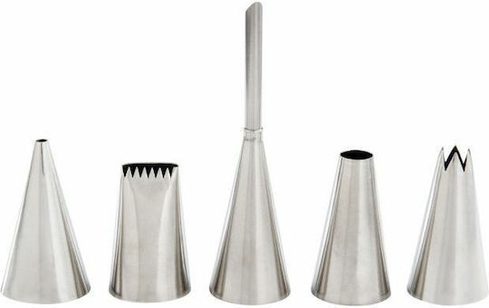 Cutlery Pro Μύτη για Κορνέ Ζαχαροπλαστικής Inox 5τμχ 39-210501