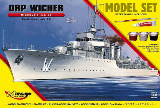 Mirage Modeling Figure Ship Gray in Scale 1:400 with Glue and Paints