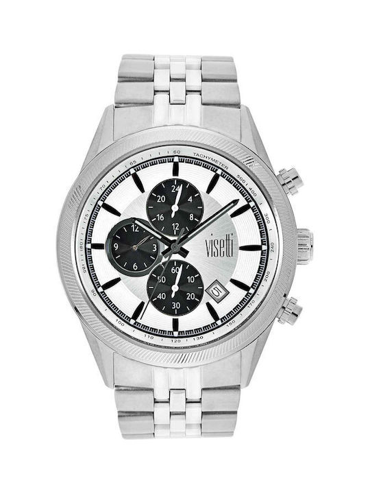 Visetti Drive Watch Chronograph Battery with Silver Metal Bracelet