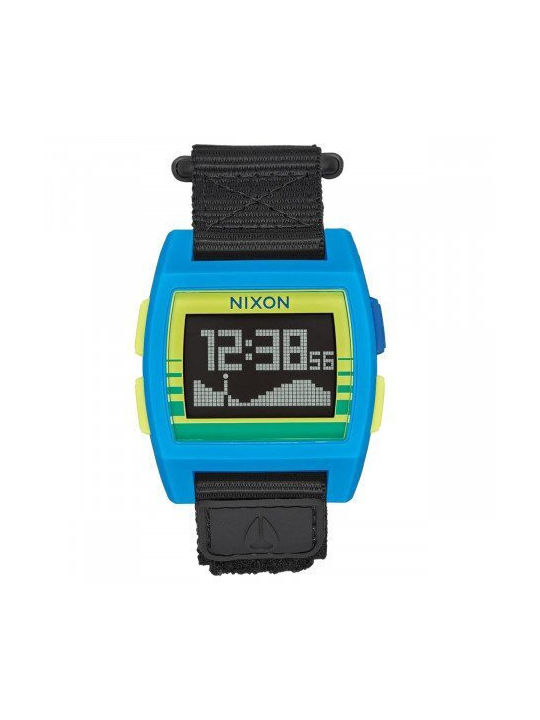 Nixon Base Tide Digital Battery Watch with Fabric Strap Blue A1169