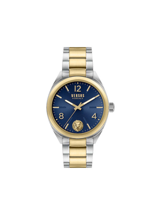 Versus by Versace Lexington Ανδρικό Ρολόι 44mm Μπαταρίας με Ατσάλινο Μπρασελέ Ασημί/χρυσό