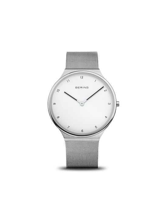 Bering Time Watch Battery with Silver Metal Bracelet