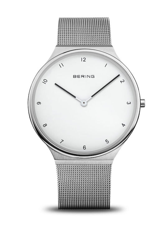 Bering Time Ανδρικό Ρολόι 46mm Μπαταρίας Ασημί
