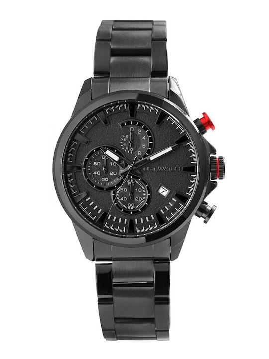 Just Watch Men's Watch Chronograph Battery with Black Stainless Steel Strap