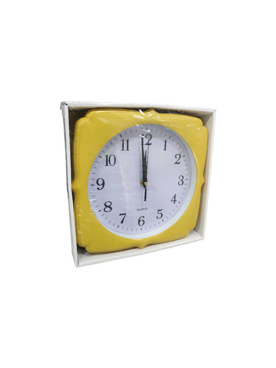 Wall Clock Plastic Yellow Ø30cm