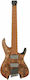 Electric Guitar 7 Strings ST Style with HH Pickups Arrangement Antique Brown Stained with Case