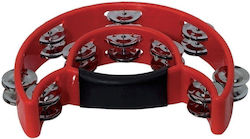 Gewa Half Moon Red Plastic Hand Tambourine with Double Row Jingles Gewa Half Moon Red Plastic Hand Tambourine with Double Row Jingles