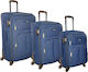 Playbags FW877 Travel Suitcases Fabric Blue wit...