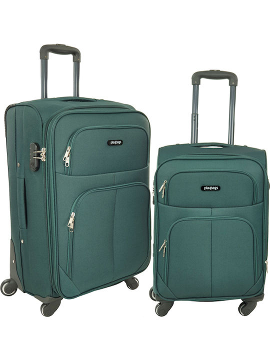 Playbags Reisekoffer Weichschalen Grün mit 4 Rä...