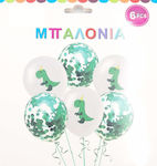 Set of 6 Balloons Latex Green