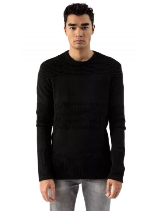 Devergo Herren Langarm-Pullover Schwarz