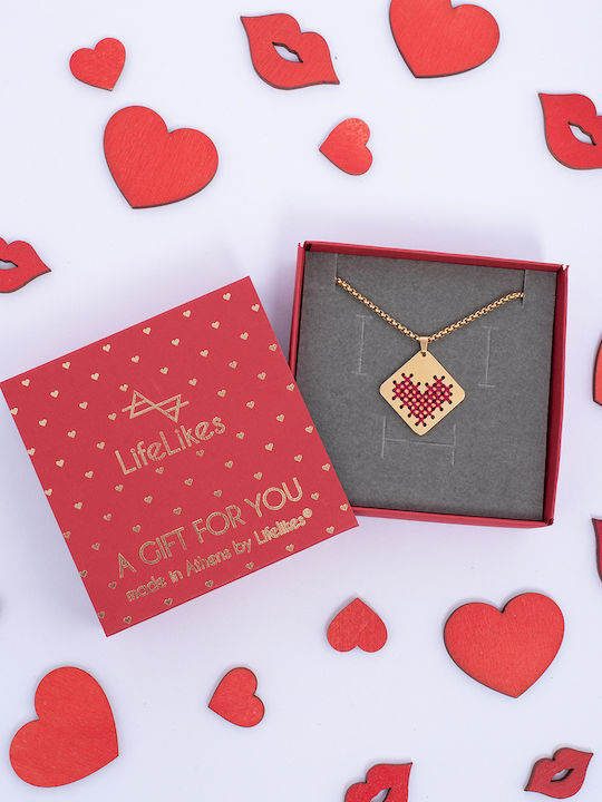 LifeLikes Necklace with design Heart from Gold Plated Steel