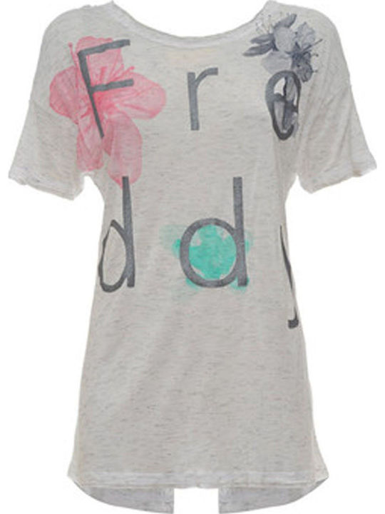Freddy Damen Sport Bluse Kurzärmelig Gray