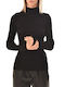 Damen Sport Bluse Langärmelig Schwarz