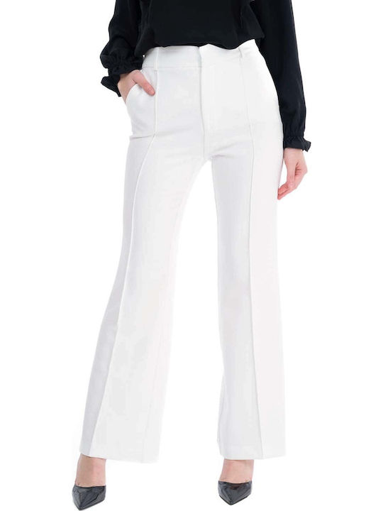 MY T Women's Fabric Trousers White
