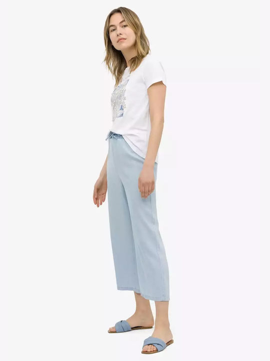 Tiffosi Γυναικεία Denim Παντελόνα με Λάστιχο σε Γαλάζιο Χρώμα