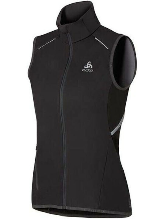 Damen Ärmelloses Lauf-Wasserdichtes Jacke Schwarz