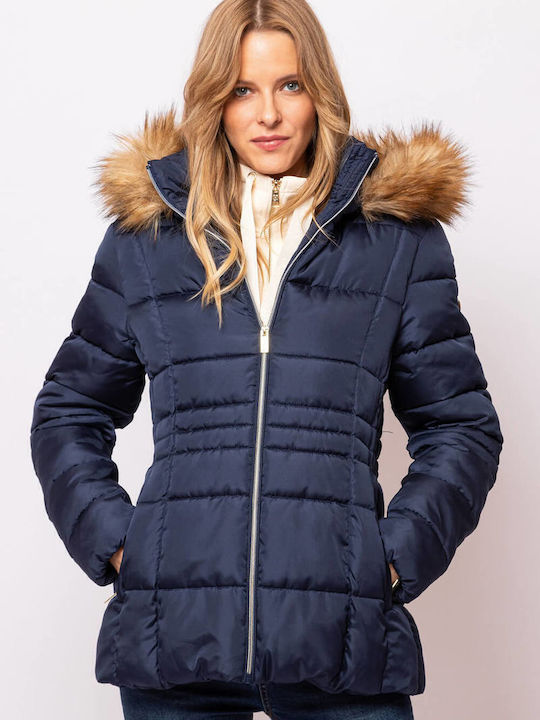 Heavy Tools Kurz Damen Puffer Jacke für Winter Blau 150 Skroutz
