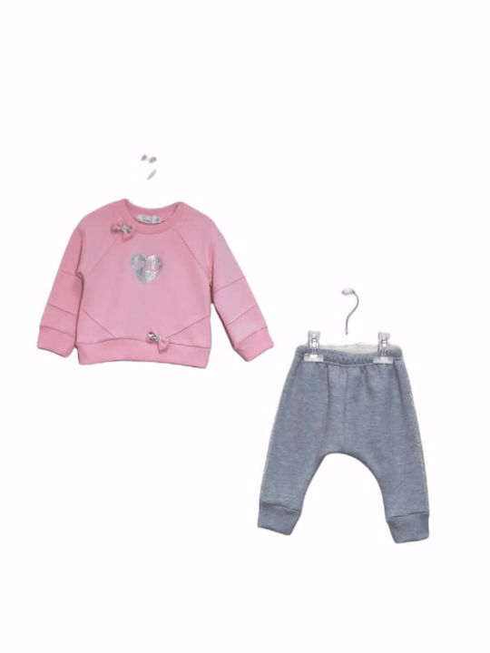 Cotton Planet Kids Sweatpants Set Pink 2pcs