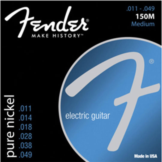 Fender Комплект Чист никел Хорди за Електрическа китара 11 - 49"