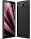 Hurtel Carbon Umschlag Rückseite Silikon Schwarz (Xperia 10 Plus)