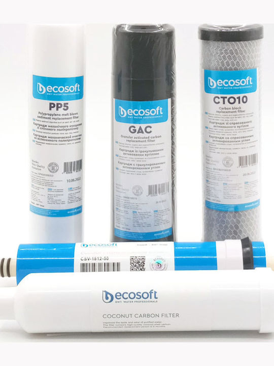 Ecosoft Ανταλλακτικό Φίλτρο Νερού Αντίστροφης Όσμωσης 5τμχ