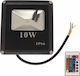 Στεγανός Προβολέας LED 10W RGB με Τηλεχειριστήριο IP65