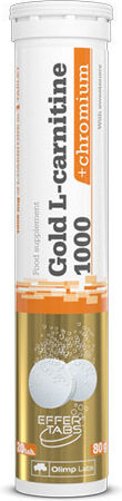 Olimp Sport Nutrition Gold L-Carnitine + Chromium с Вкус Orange 20 Ефервесцентни Таблетки
