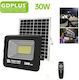 Gdsuper Waterproof Solar LED Flood Light 30W Cold White 6500K with Photocell and Remote Control IP67