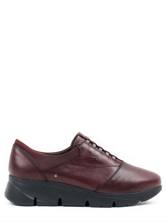 Fluchos Women's Leather Oxford Shoes Burgundy