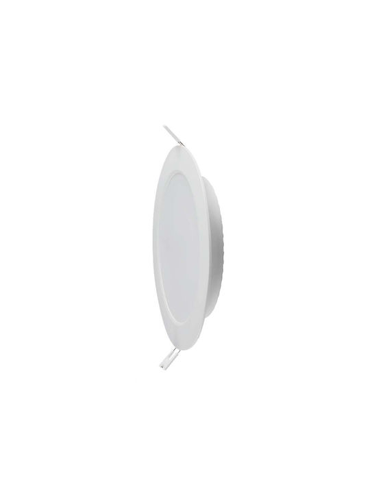 V-TAC Στρογγυλό Μεταλλικό Χωνευτό Σποτ με Ενσωματωμένο LED και Θερμό Λευκό Φως σε Λευκό χρώμα